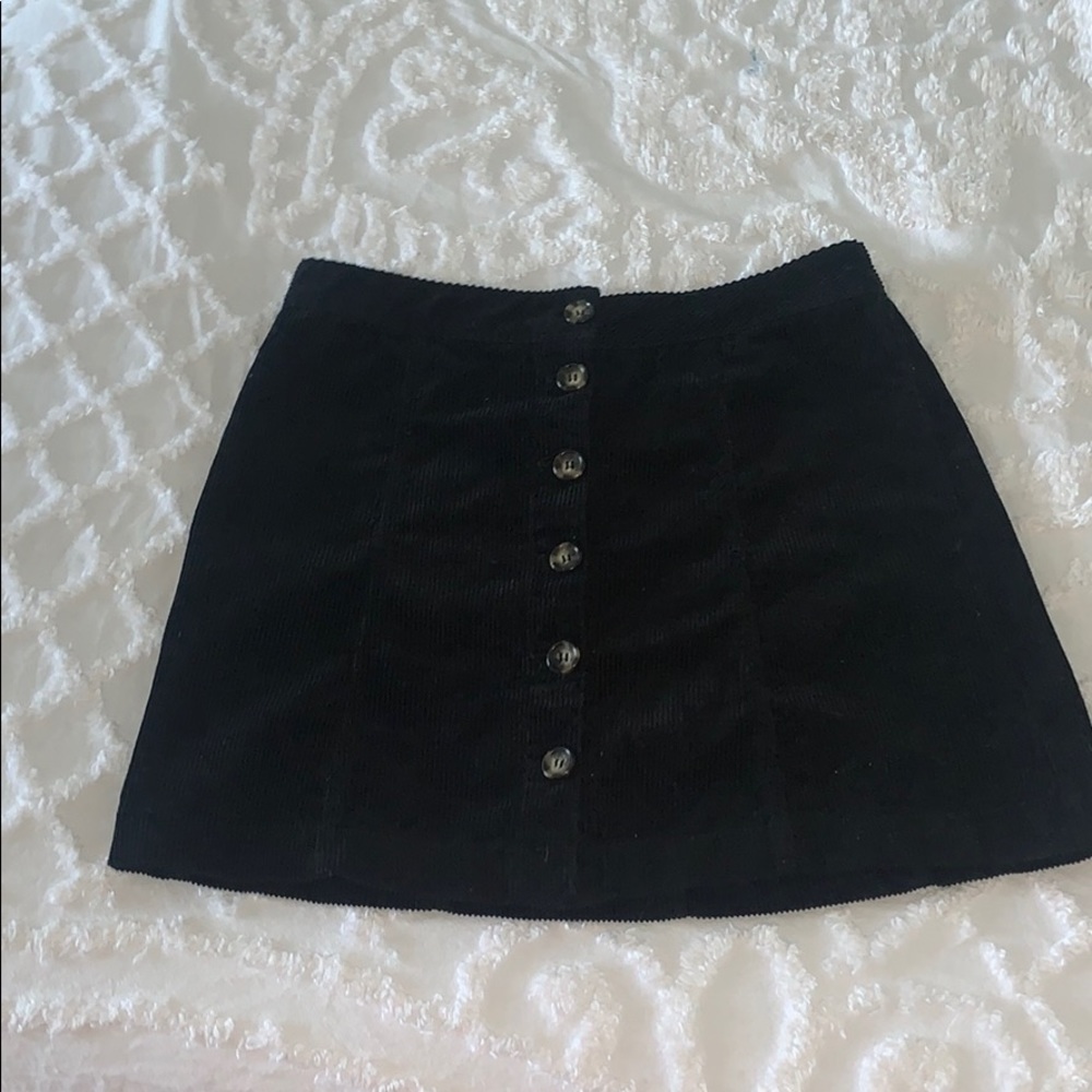 Black button up mini skirt